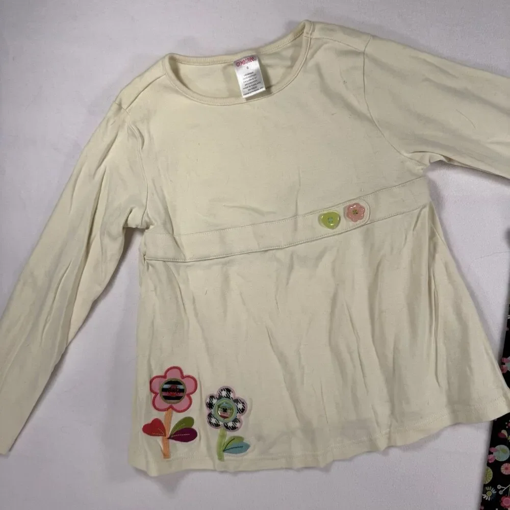 Gymboree Girls 2 Pc Long Sleeve Floral Tunic Top Leggings Set Size 6